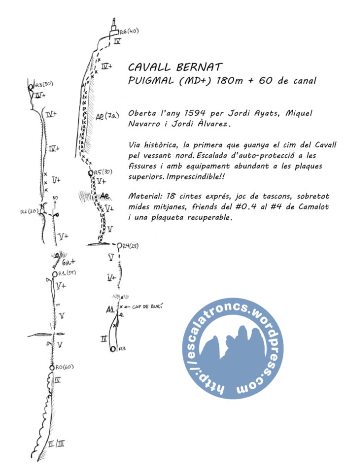 Ressenya de la via Puigmal al Cavall Bernat (Montserrat)